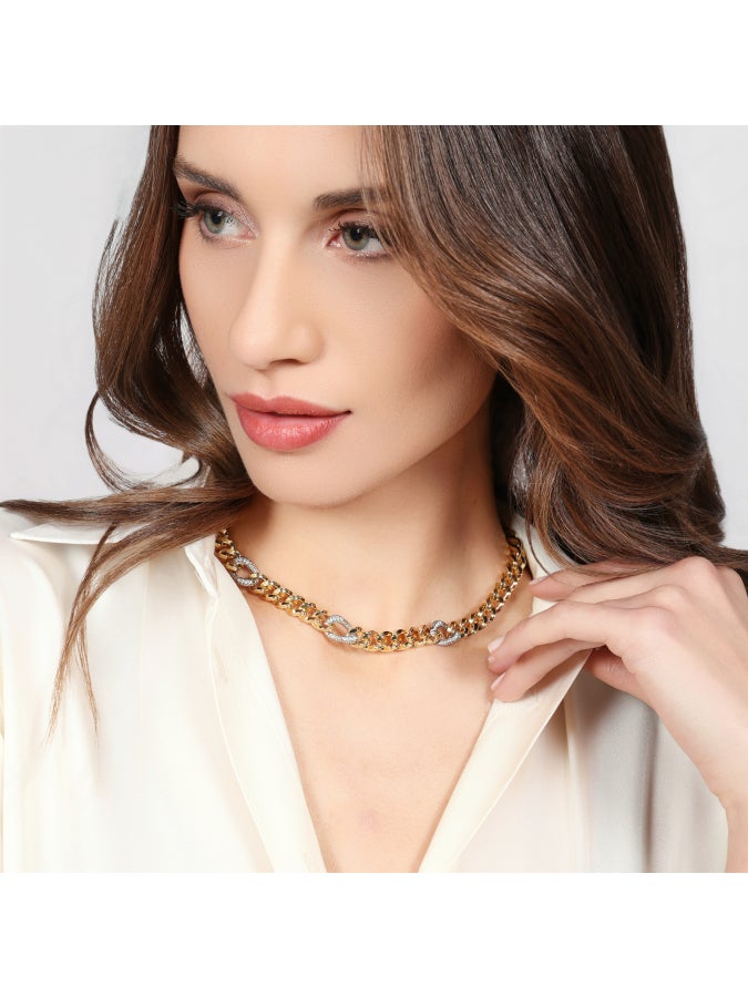 Collana bicolore grumetta e zirconi Unoaerre 2806 - immagine 2
