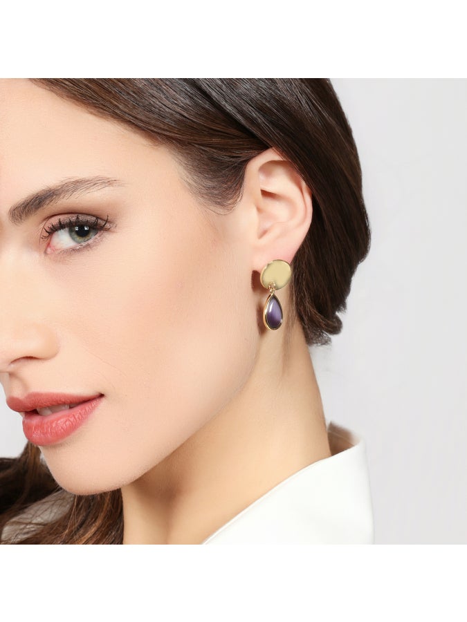 Orecchini Dorato Lux goccia viola Unoaerre 2866 - immagine 2
