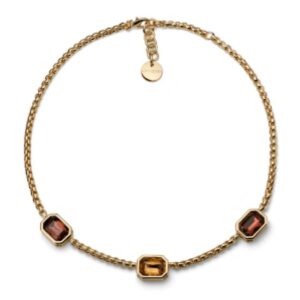 Collana Joya tre cristalli Dorata Unoaerre 2827