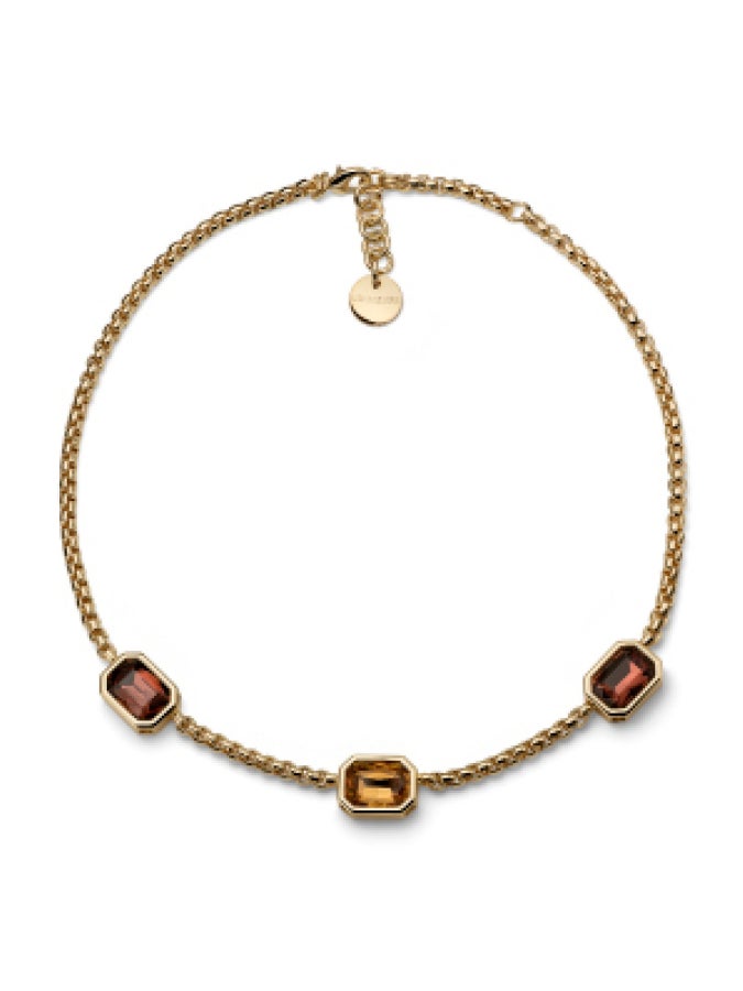 Collana Joya tre cristalli Dorata Unoaerre 2827