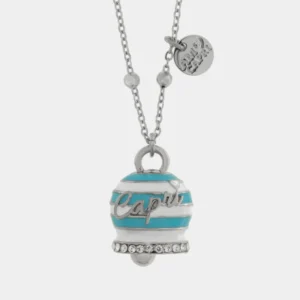 CAPRI Collana in Acciaio campanella con strisce azzurre 3140269