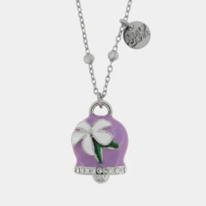 CAPRI Collana in Acciaio campanella viola con fiore 3140271