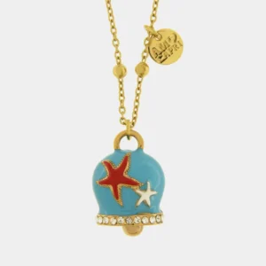 CAPRI Collana in Acciaio campanella azzurra con stelle marine 3140275