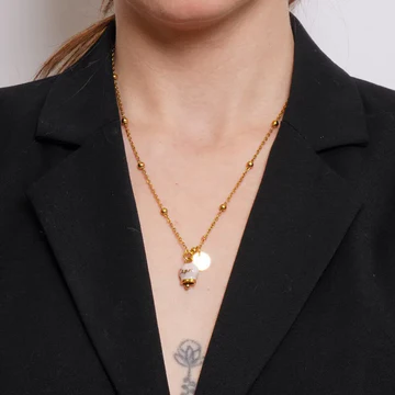 CAPRI Collana in Acciaio con Campanella Colore Rosa Cipria 3140328 - immagine 2