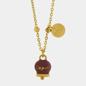 CAPRI Collana in Acciaio con Campanella Colore Amaranth 3140330