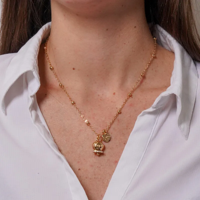 CAPRI Collana in Metallo con campanella dorata e cristalli 3542490 - immagine 2