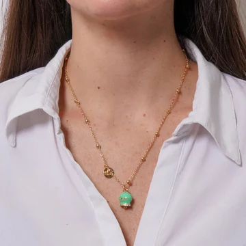 CAPRI Collana con campanella verde menta e cristalli 3542491 - immagine 2