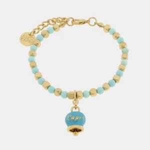 CAPRI Bracciale con sfere e campanella Capri turchese 3572939