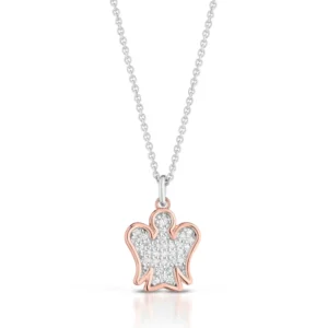 Collana con Angelo Argento Rosato e Zirconi  GIA479