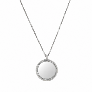 Collana Medaglia Incidibile in Acciaio con Zirconi 1004