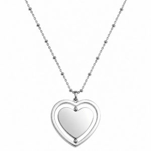 Collana Cuore Doppio Incidibile in Acciaio 1005