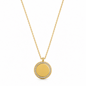 Collana Dorata con Medaglia Incidibile e Zirconi 1001
