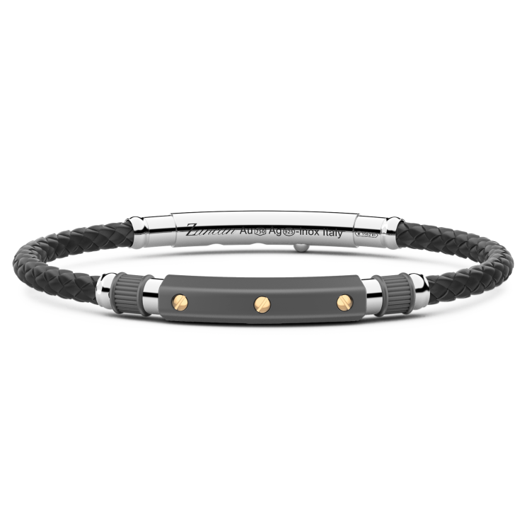 Bracciale Zancan in Titanio, Argento e Silicone Rif. ETB144