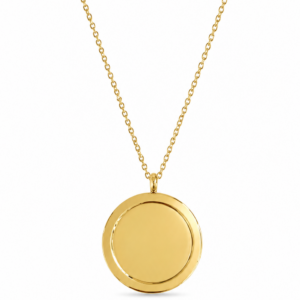 Collana Medaglia Incidibile in Acciaio Dorato 1008