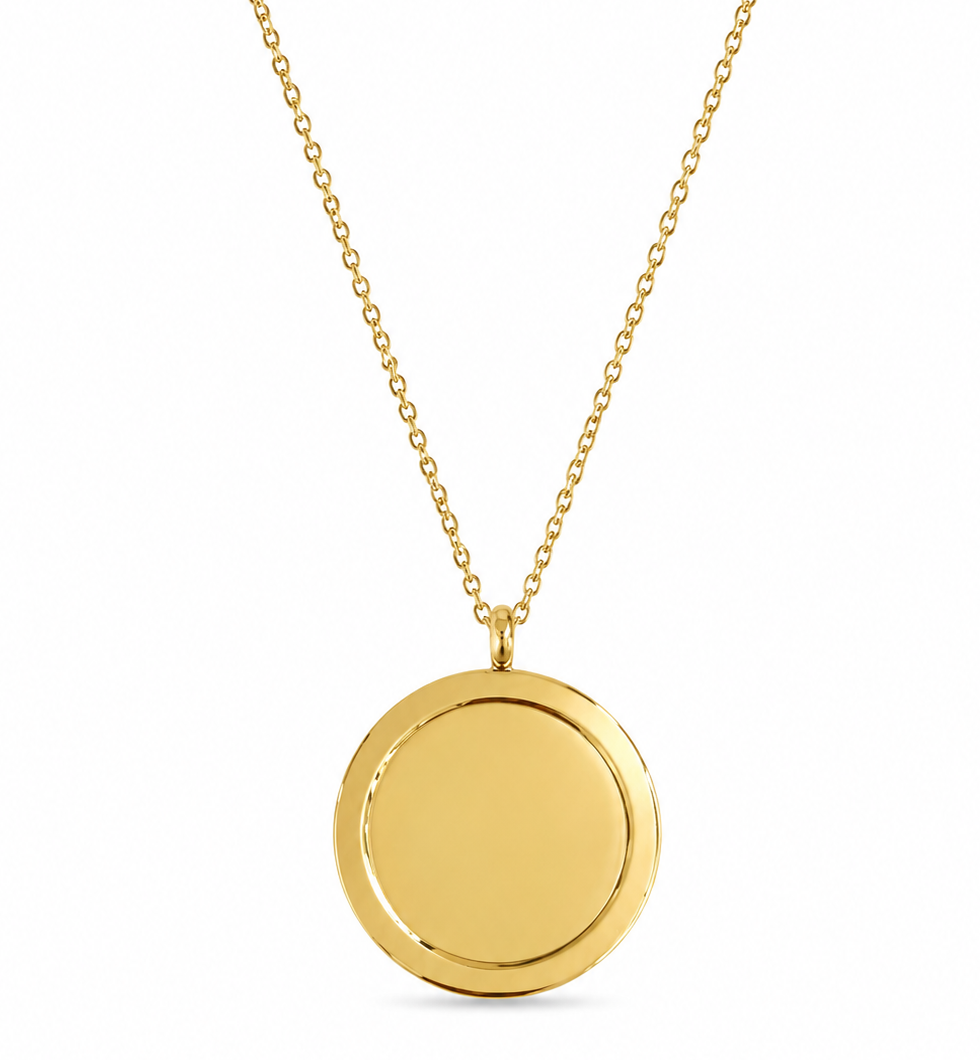 Collana Medaglia Incidibile in Acciaio Dorato 1008