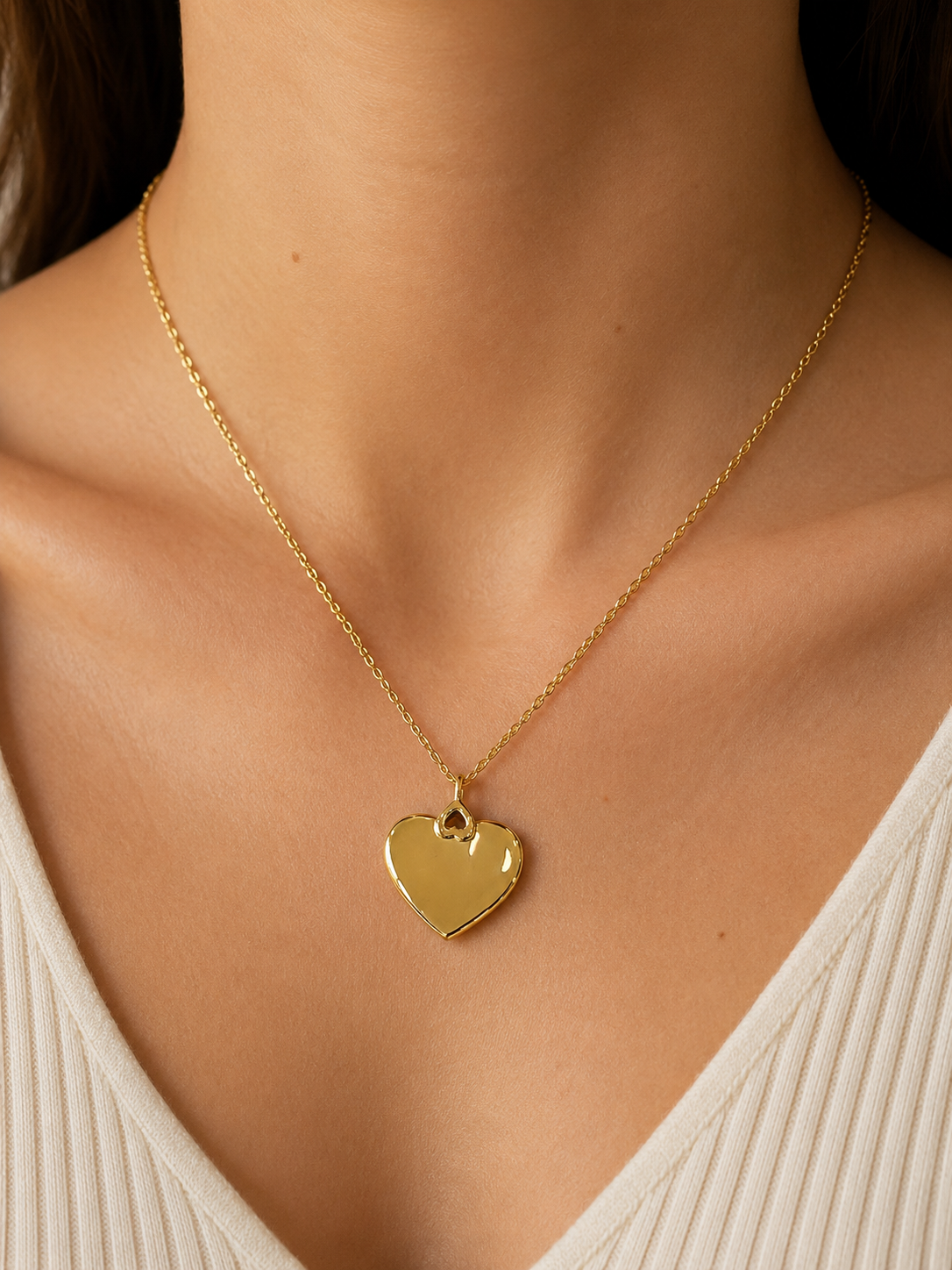 Collana Cuore Incidibile in Acciaio Dorato 1010 - immagine 2