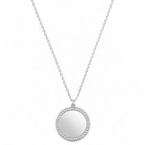 Collana Medaglia Incidibile in Acciaio con Zirconi 1016