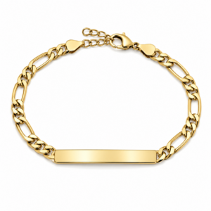 Bracciale Uomo con Targhetta Incidibile in Acciaio Dorato 1023