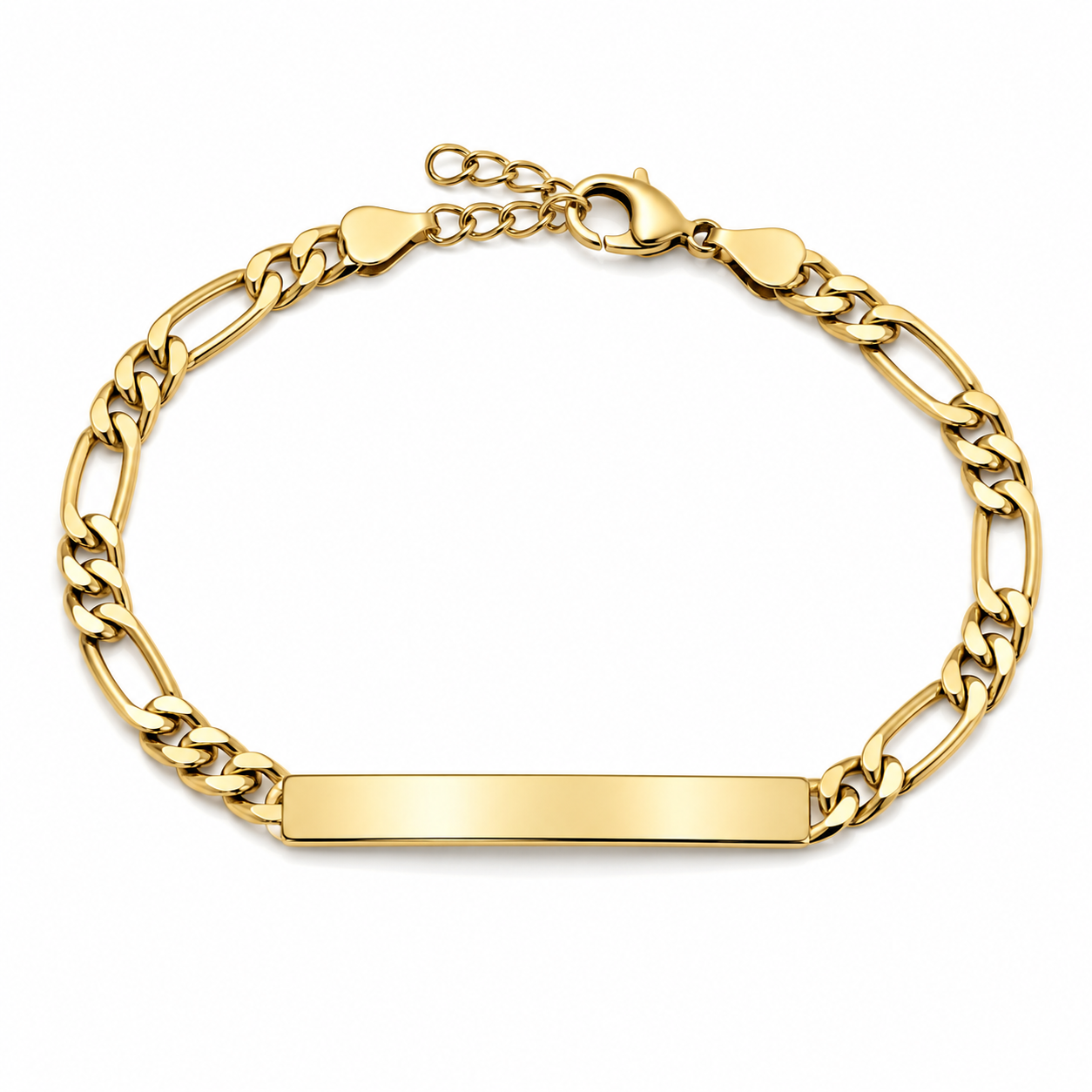 Bracciale Uomo con Targhetta Incidibile in Acciaio Dorato 1023
