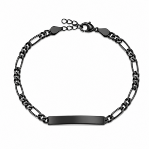 Bracciale Donna con Targhetta Incidibile in Acciaio Nero 1021