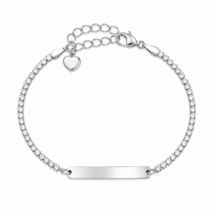 Bracciale Tennis Donna con Targhetta Incidibile in Acciaio 1023