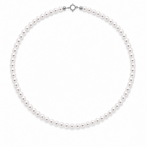 Collana di Perle d'Acqua Dolce con Chiusura in Oro Bianco 18 KT 20106