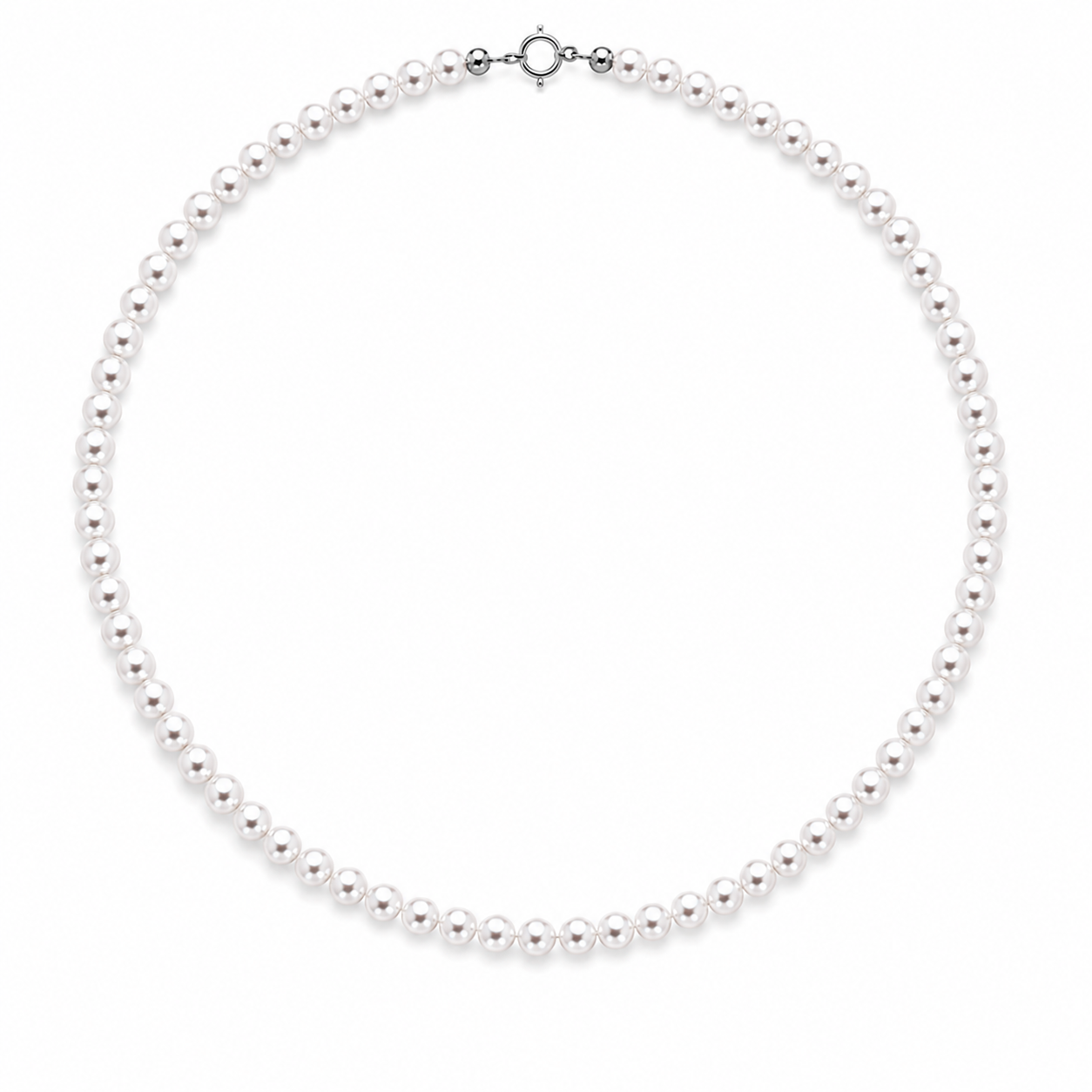 Collana di Perle d'Acqua Dolce con Chiusura in Oro Bianco 18 KT 20106